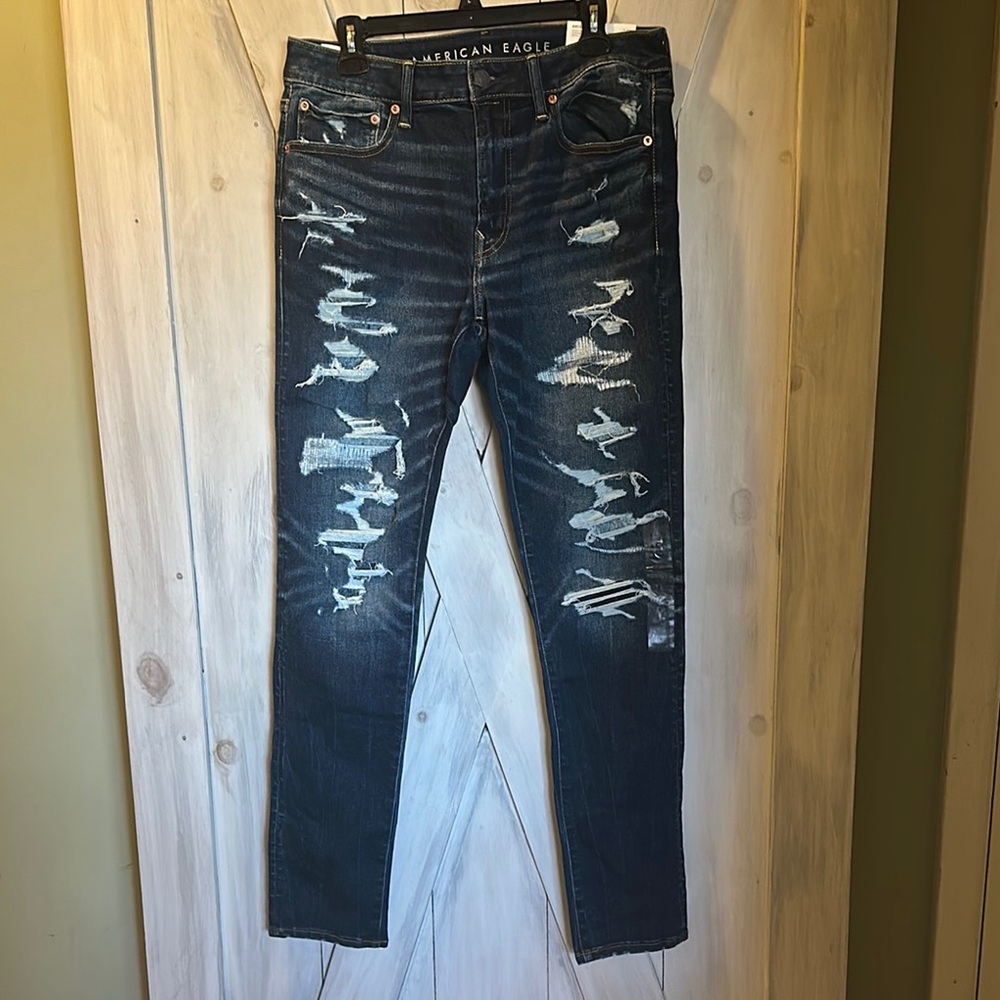 American Eagle Outfitters Men's Distressed Blue Jeans 34 x 34 NWT